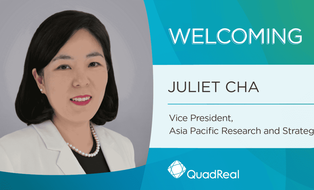 QuadReal nomme Juliet Cha au poste de responsable de la recherche pour l’Asie Pacifique