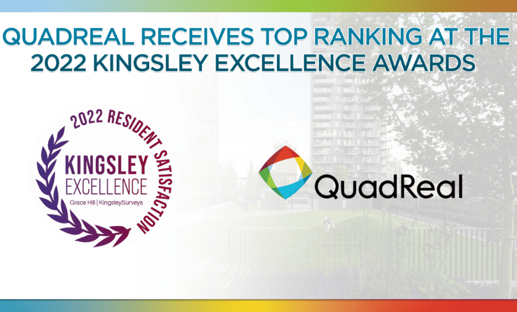 QuadReal Receives Top Ranking at the Kingsley Excellence Awards