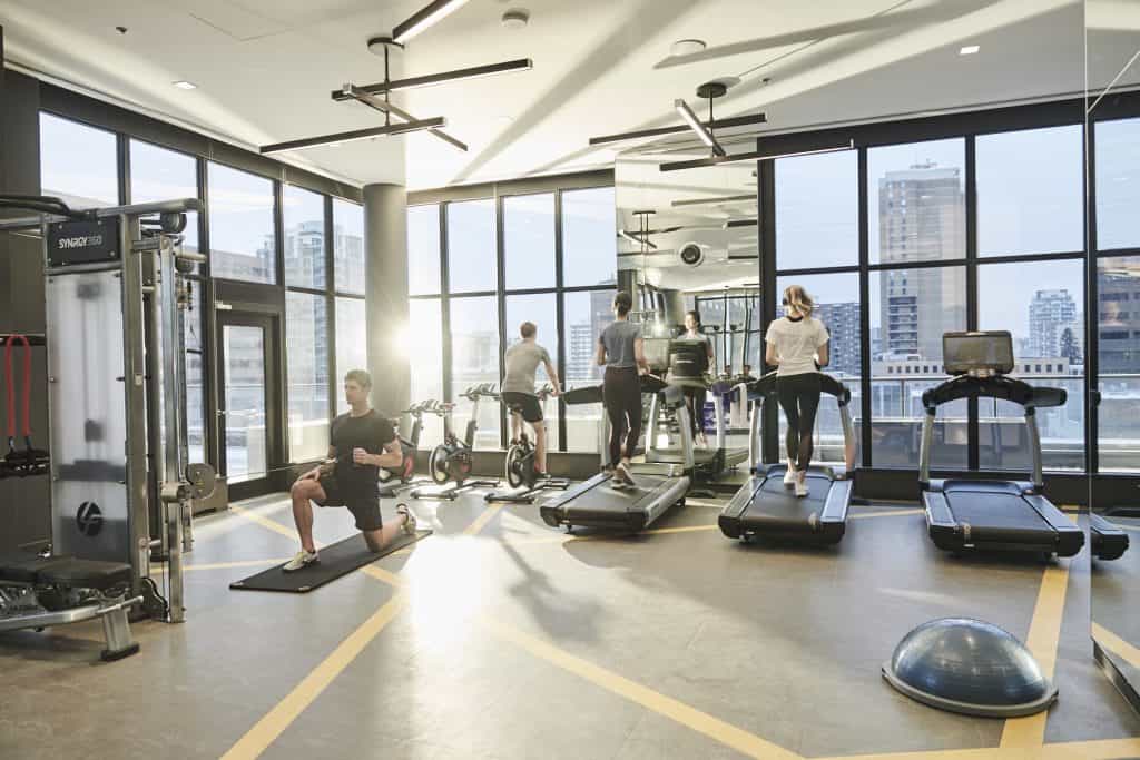 People working out in a gym